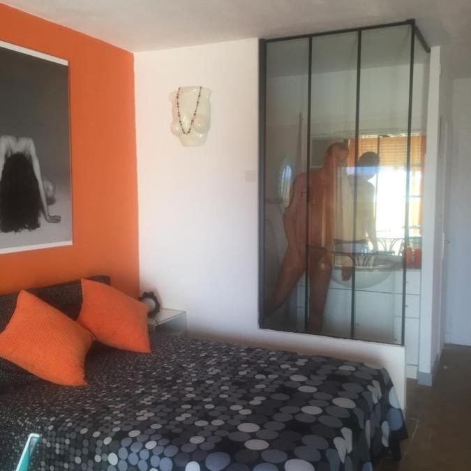 Villa PaulAna chambres d'hôtes naturistes Cap d'Agde, Village naturiste Héliopolis studio naturiste lit et douche